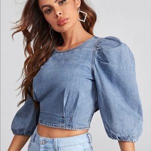 Crop Denim Top